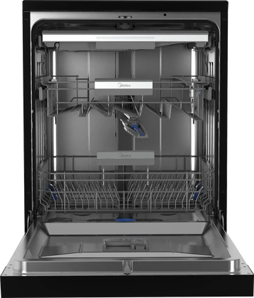 Midea Digital Dishwasher, 14 Place Settings, 6 Programs, Black - MDWEF1433D(B)-WI-EG Midea Digital Dishwasher, 14 Place Settings, 6 Programs, Black - MDWEF1433D(B)-WI-EG
